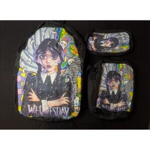 Wednesday 3 Piece Set Backpack, Lunch Bag, and Pencil Bag